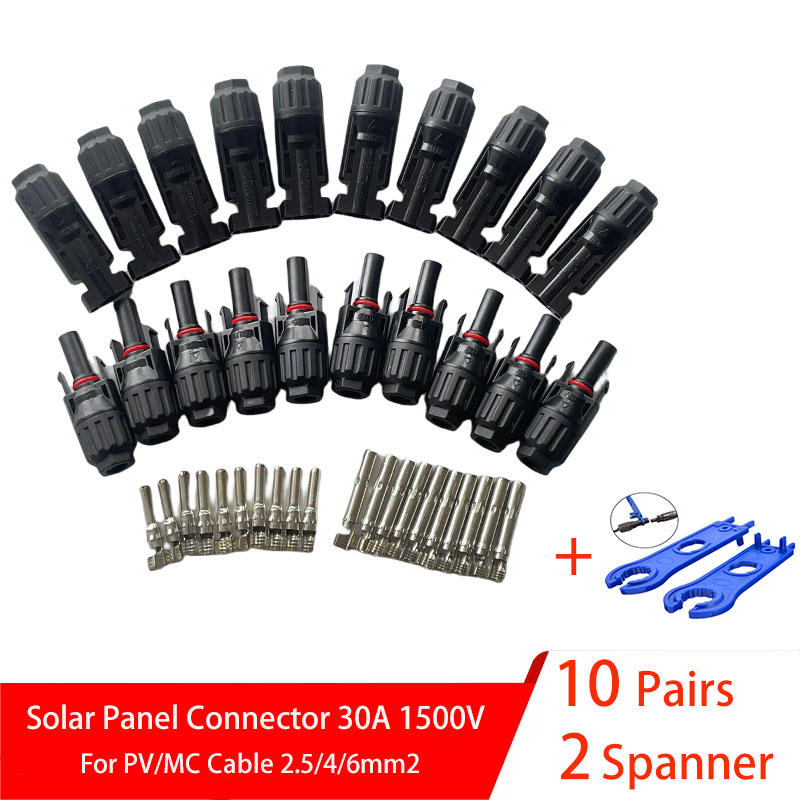 Solar Cable Mc4 Connector - 5/10 paires de connecteurs solaires, fiches