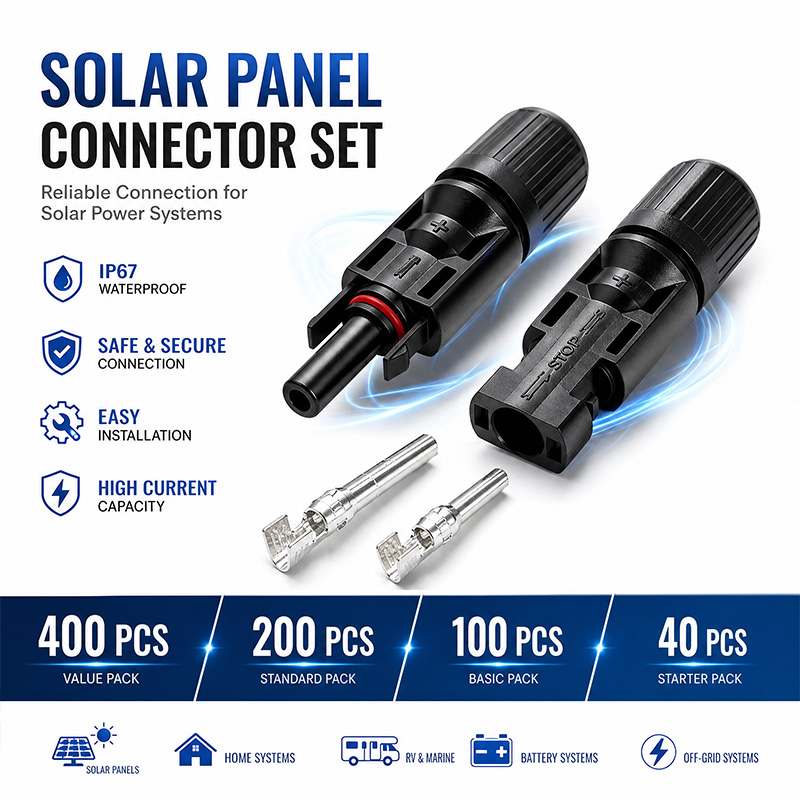 Solar Cable Mc4 Connector - Kit de connecteurs pour panneaux solaires