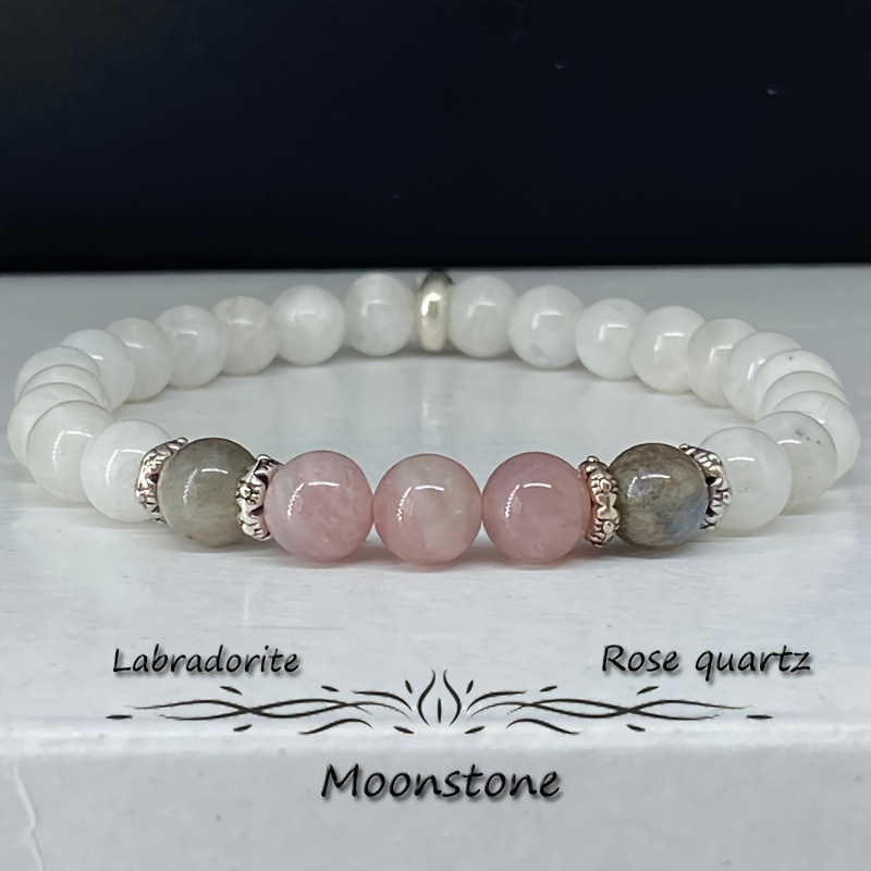 Renewable Energy Lab - Bracelet pierre de lune, labradorite et