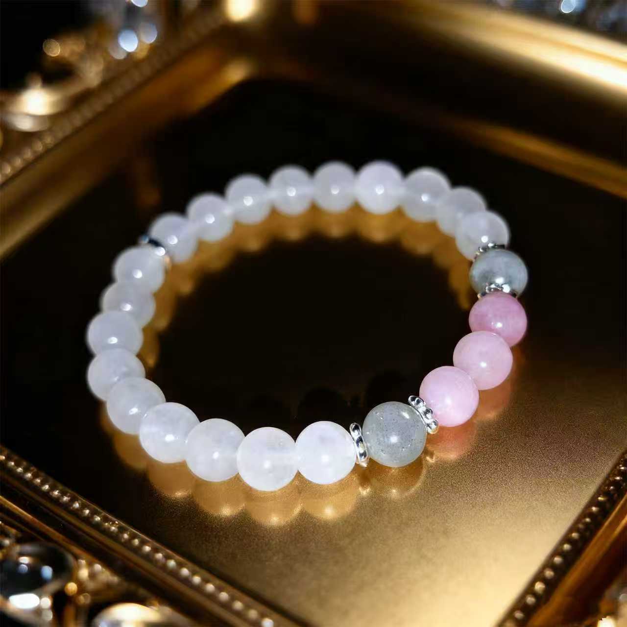 Renewable Energy Lab - 1 pièce/Bracelet en jade blanc clair,