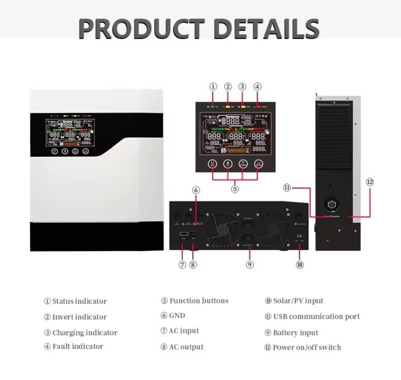 1kw 1kva 2kw 2kva 3kw 5kw 5kva - Hybrid Solar Inverter avis et prix