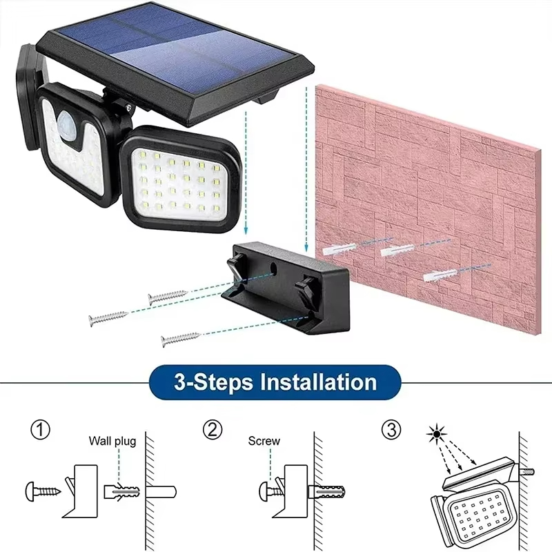 Lampe solaire Led avec capteur - Waterproof Junction Box Solar avis et prix