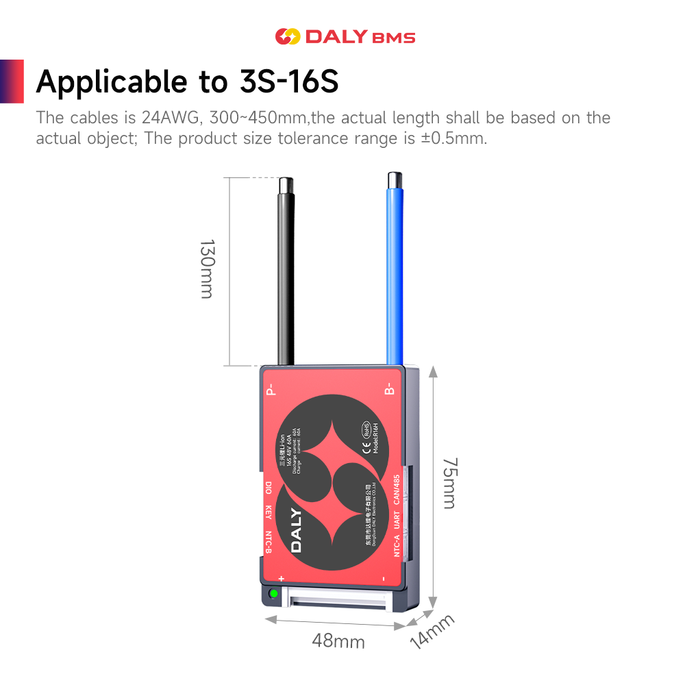 DALY Smart BMS 16S 60V 40A Li- - Lifepo4 Battery Pack avis et prix